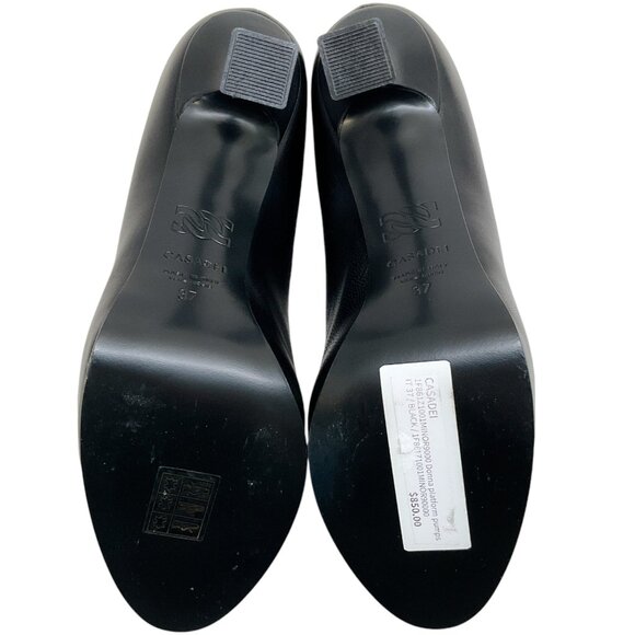 Casadei Black Leather Minorca Platform Pumps - Picture 7 of 11